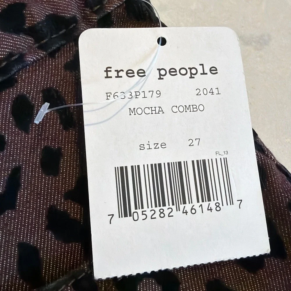 Free People Skinny Pants Womens 27 Brown Leopard Print Animal Indie Sleaze NWT